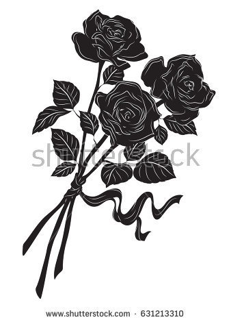 338x470 Rose Bouquet Silhouette