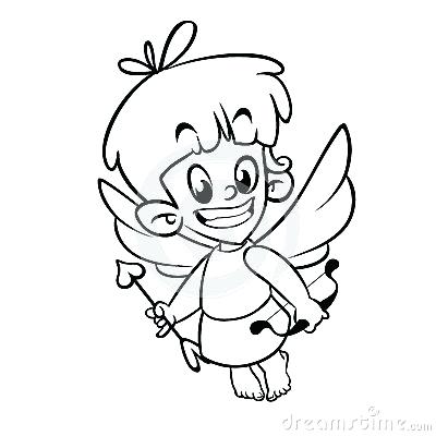 400x400 cupid drawing cartoon a happy cartoon cat cupid with a bow