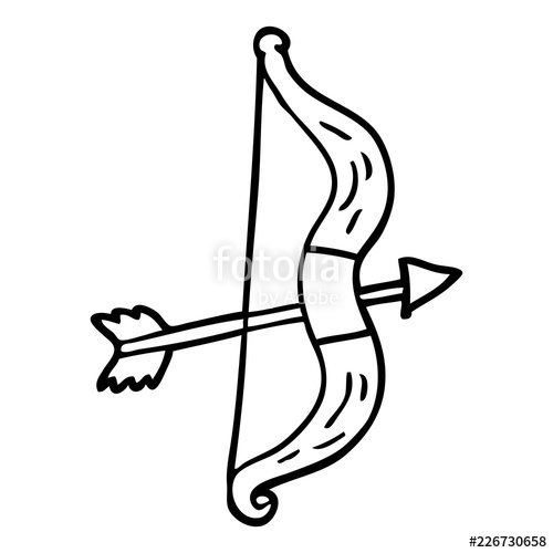 500x500 Line Drawing Cartoon Bow And Arrow Stock Image And Royalty Free