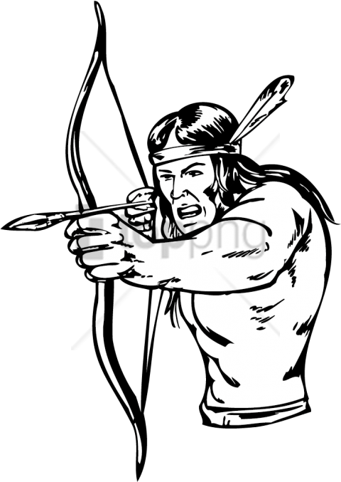 480x677 Native American Bow And Arrow Drawing Png Image With Transparent