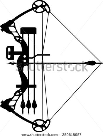 351x470 Compound Bow And Arrow Clipart