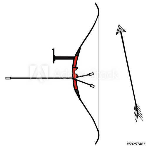 500x500 Bow Arrow Vector Drawing