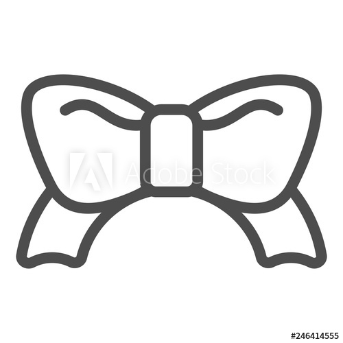 500x500 Festive Bow Line Icon Minimalistic Knot Vector Illustration