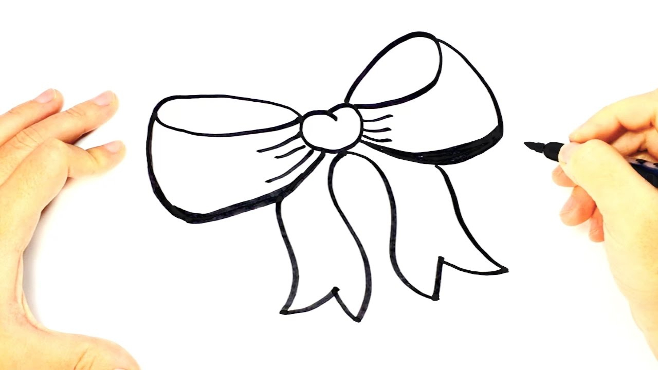 1280x720 Drawing Of A Ribbon Bow A Bow Ribbon Gift In A Vintage Woodcut