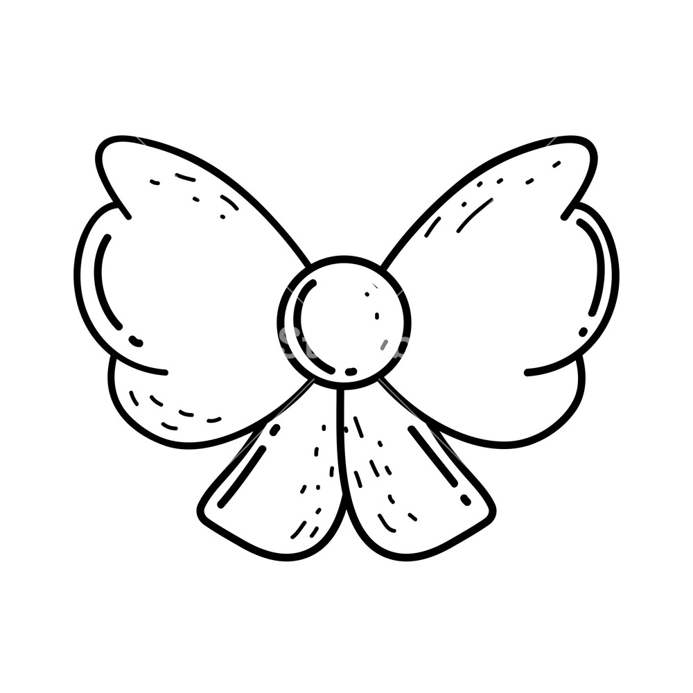 1000x1000 Bow Ribbon Tape Decorative Vector Illustration Design Royalty Free