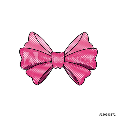 500x500 Drawing Bow Ribbon Decoration Celebration Image Vector