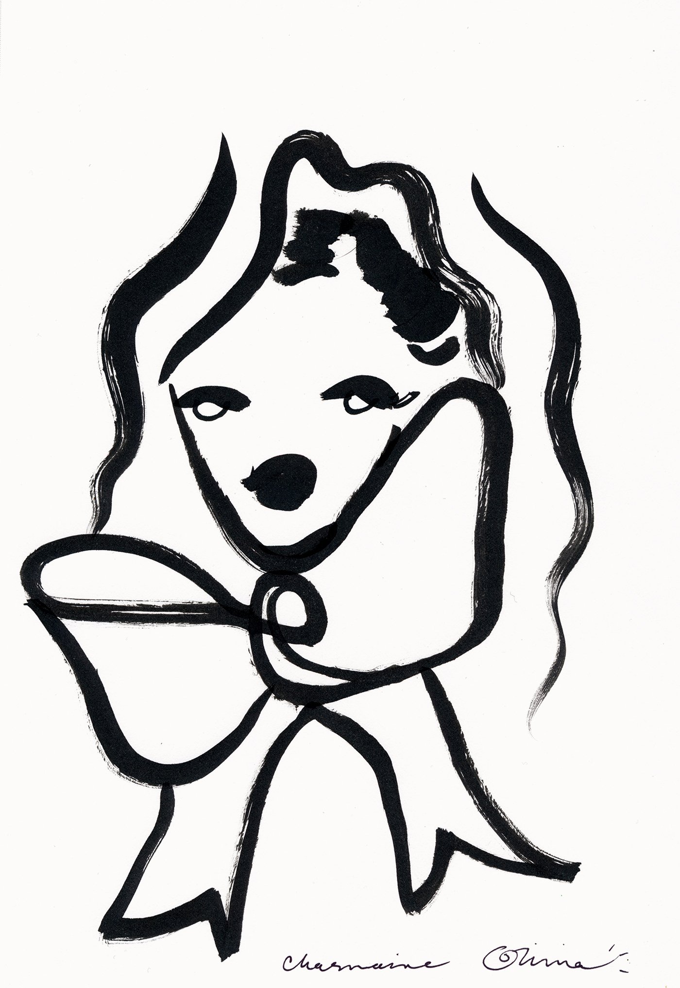 1400x2033 Bowtie Original Drawing Charmaine Olivia