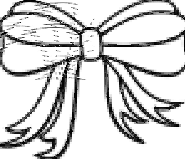596x512 Drawn Bow Tie Line Drawing