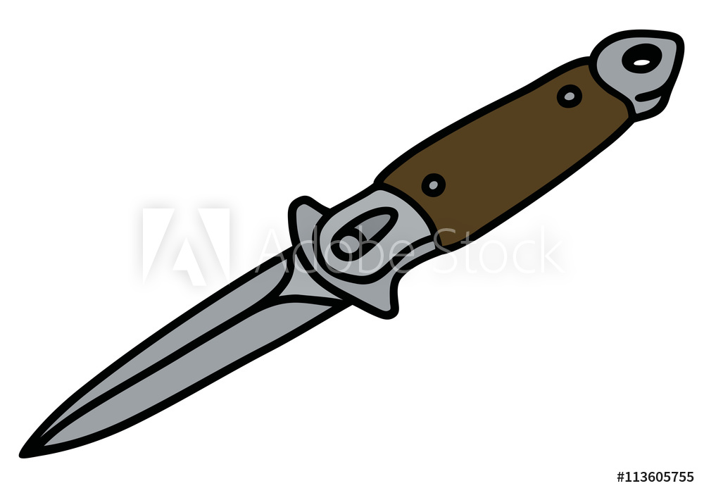 1000x700 Fotografia Ejection Knife Hand Drawing, Vector Illustration