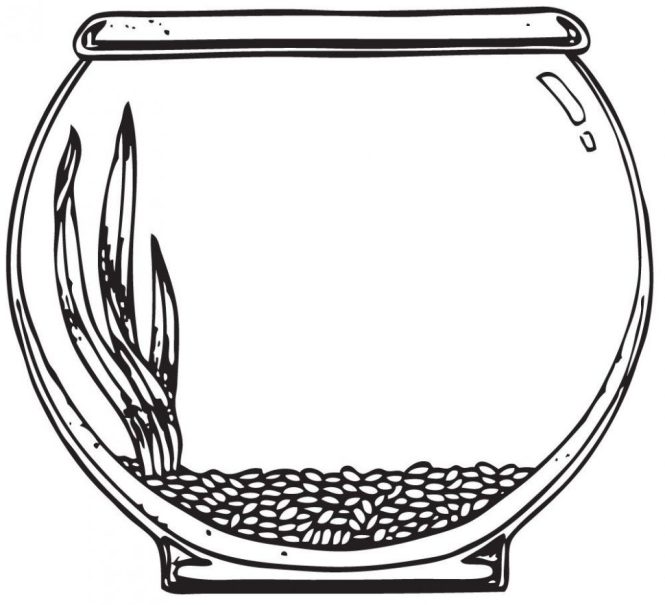 665x605 Drawn Gold Fish Bowl Drawing