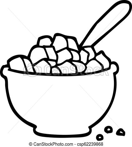 423x470 Line Drawing Cartoon Bowl Of Cereal