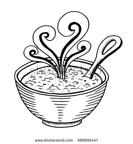 432x470 Simple Hand Drawn Doodle Of A Bowl Of Soup Drawing Samples How
