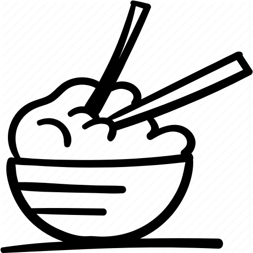 512x512 Bowl, Food, Icons, Japanese, New, Rice, Sketch Icon