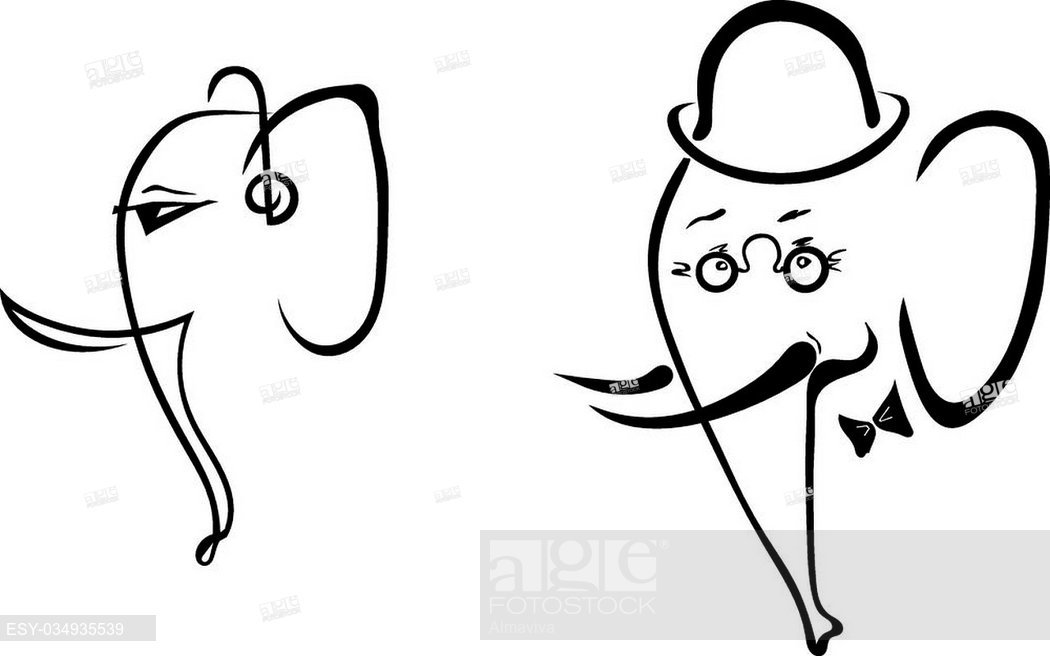 1050x656 Set Of Silhouettes Elephant Music Lover With Headphones