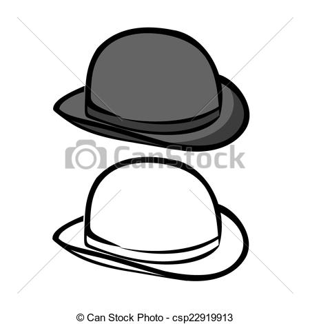 450x470 Vector Illustration Bowler Hat On A White Background