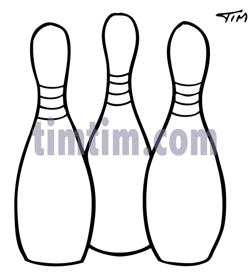 485x537 Free Drawing Of Bowling Pins Bw From The Category Sports
