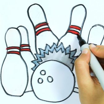 336x336 Bowling Set Drawing Cartoon Lane Action Cad Ball Image Iydunetwork