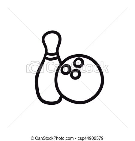 450x470 bowling ball and skittle sketch icon bowling ball and vectors