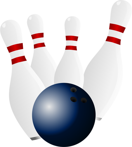 452x500 Bowling Pins And Bowling Ball Vector Drawing