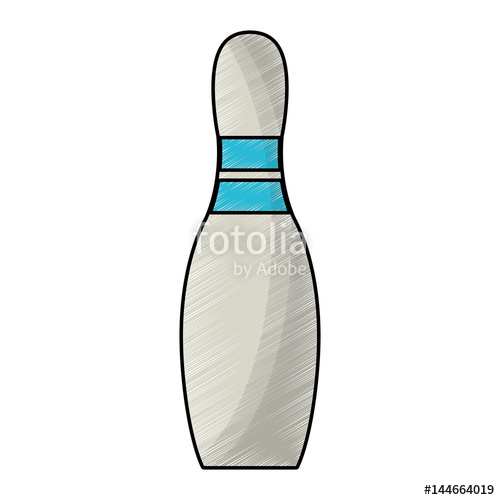 500x500 Drawing Bowling Pin Sport Game Vector Illustration Stock