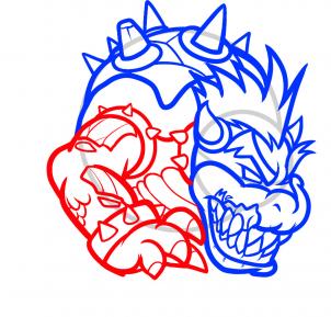 302x289 draw zombie bowser, zombie bowser, step