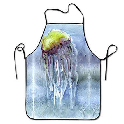 425x425 Retro Sea Jellyfish Kitchen Apron For Cooking
