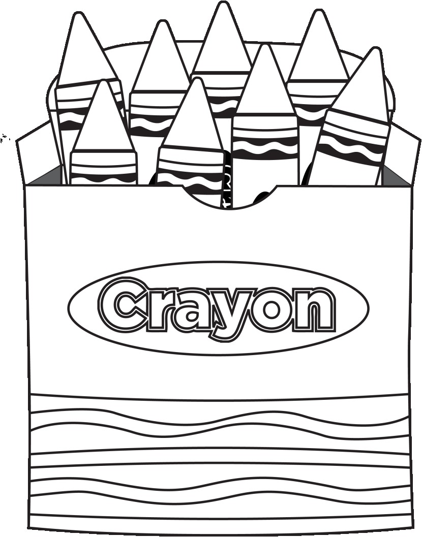 830x1057 Crayon Clipart Black And White Box Of Crayons Clip Art Library