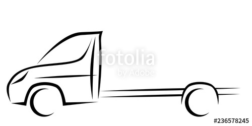 500x250 Dynamic Vector Illustration Of A Light Commercial Vehicla