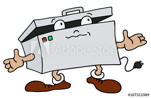 500x325 funny freezing box hand drawing, vector illustration