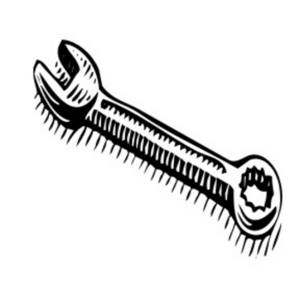 300x300 Free Black And White Clipart Picture Of A Box End Wrench