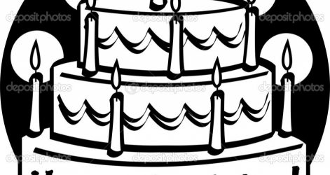 471x250 Cake Drawing Images Banana Birthday Cartoon Black And White