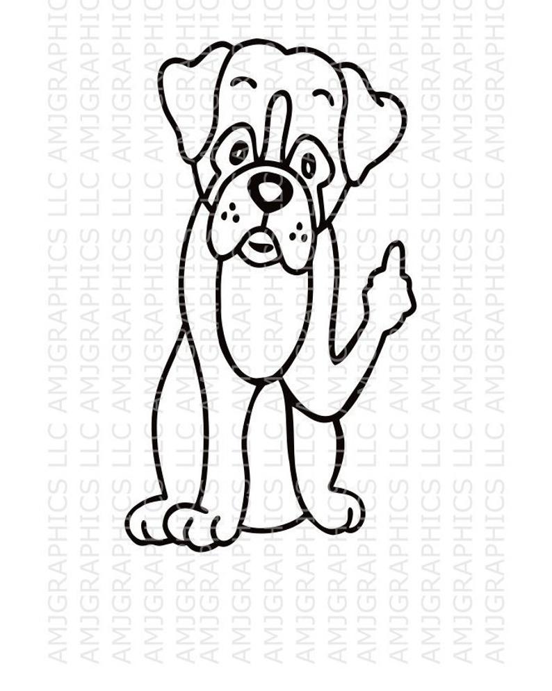 794x995 christmas gag gift boxer dog middle finger digital etsy