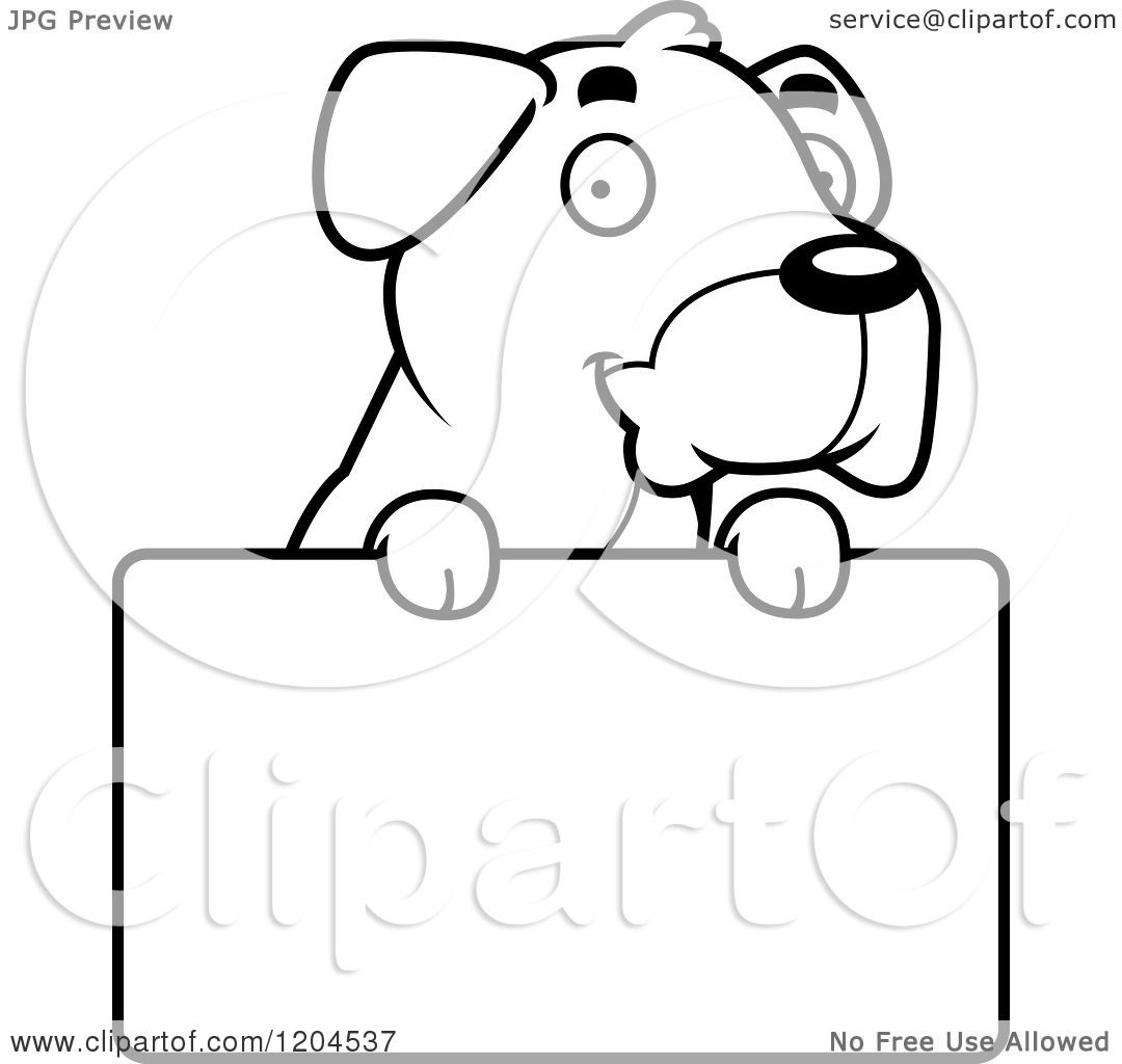 1080x1024 Cartoon Of A Black And White Cute Boxer Puppy Dog