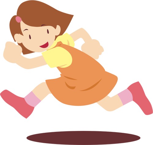 500x474 Girl Running Vector Drawing