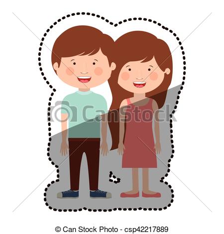 450x470 Isolated Boy And Girl Cartoon Design Boy And Girl Cartoon Icon