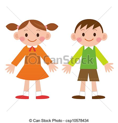 450x470 Cute Cartoon Boy And Girl Both