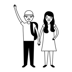 300x300 Girls Holding Hands Royalty Free Illustrations