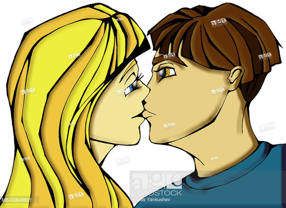 963x700 Illustration, Manga, Pair, Young, Kiss, Falls In Love Portrait