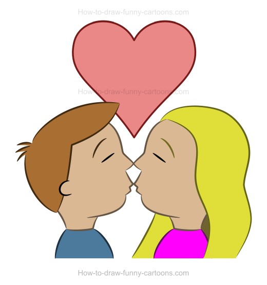 520x555 How To Draw A Kiss Cartoon Image