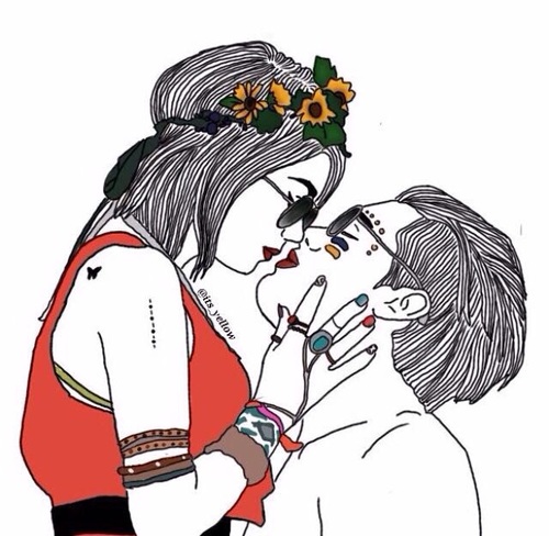 500x488 Image About Girl In Tumblr Outlines