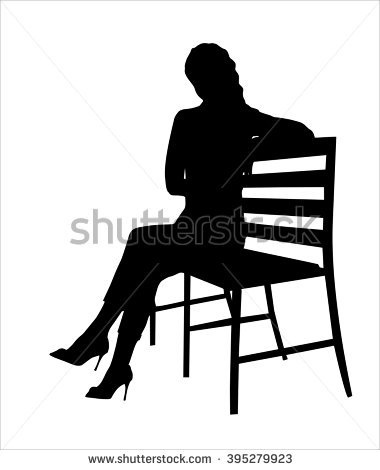 380x470 Girl Sitting On A Bench Silhouette