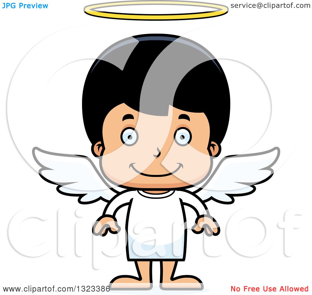 1080x1024 Clipart Of A Cartoon Happy Hispanic Boy Angel