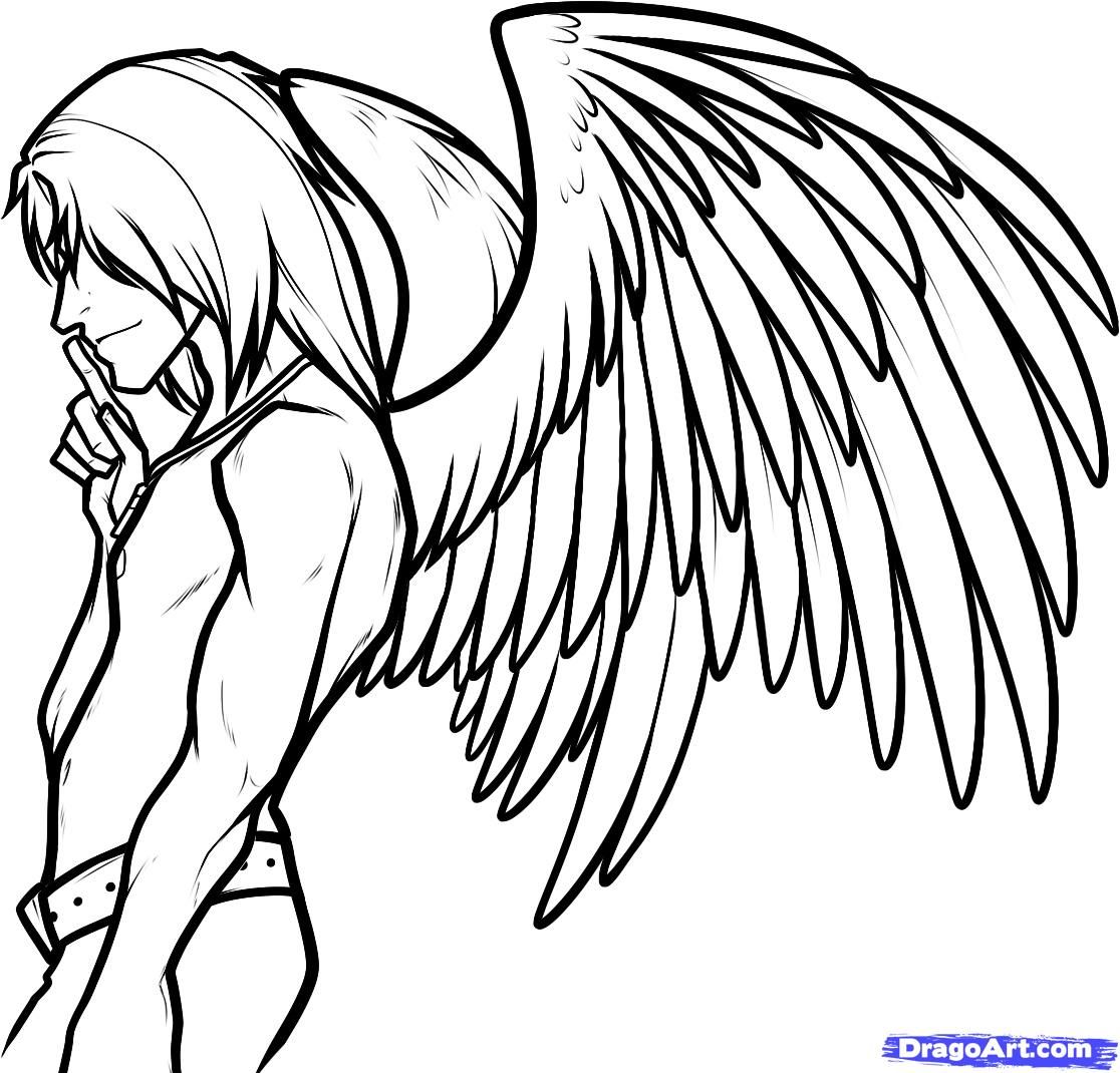1116x1070 How To Draw An Angel Boy, Angel Man Step My Kind Of Art That