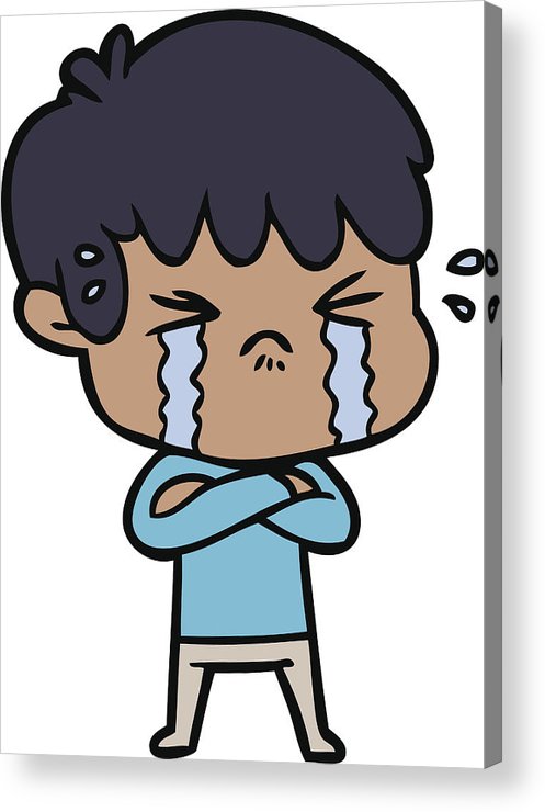 497x740 Cartoon Boy Crying Acrylic Print
