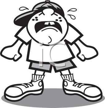 340x350 Child Crying Clipart Black And White