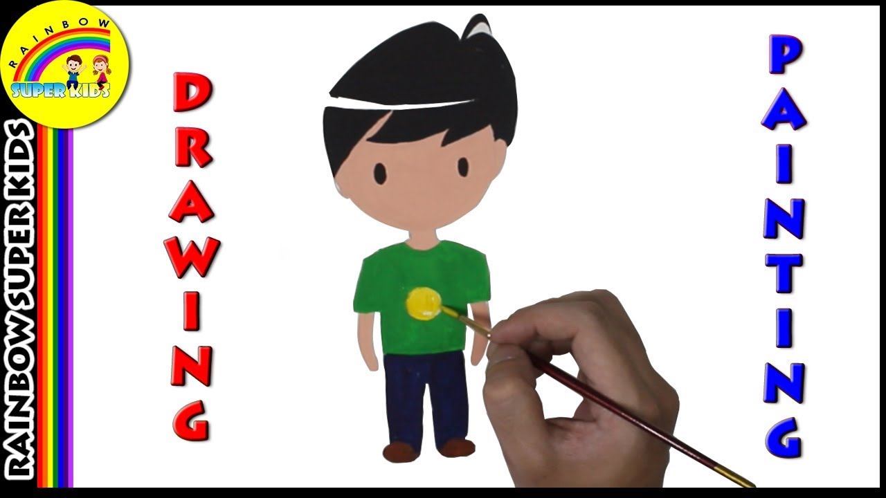 1280x720 How To Draw A Little Boy Drawing And Painting For Kids How