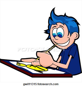 350x370 Side Profile Of A Boy Drawing