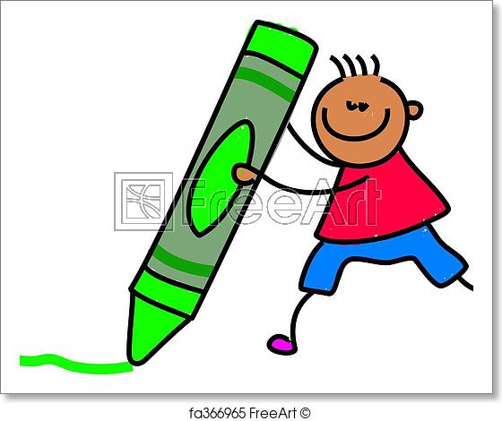 560x470 Free Art Print Of Crayon Kid Little Ethnic Boy Drawing