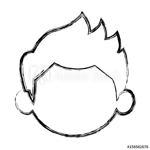 500x500 Sketch Little Boy Face Kid Male Vector Illustration