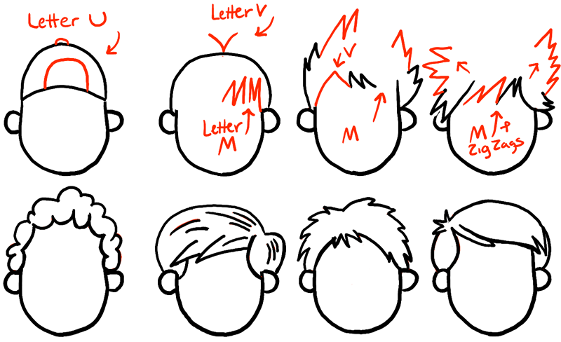 800x488 How To Draw Boys And Mens Hair Styles For Cartoon Characters
